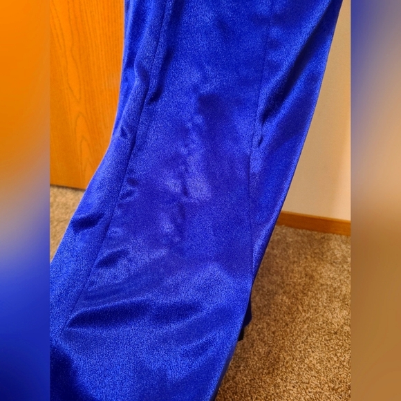 Vintage 90s y2k simple satin beaded cutout square neckline prom formal dress - Picture 6 of 8